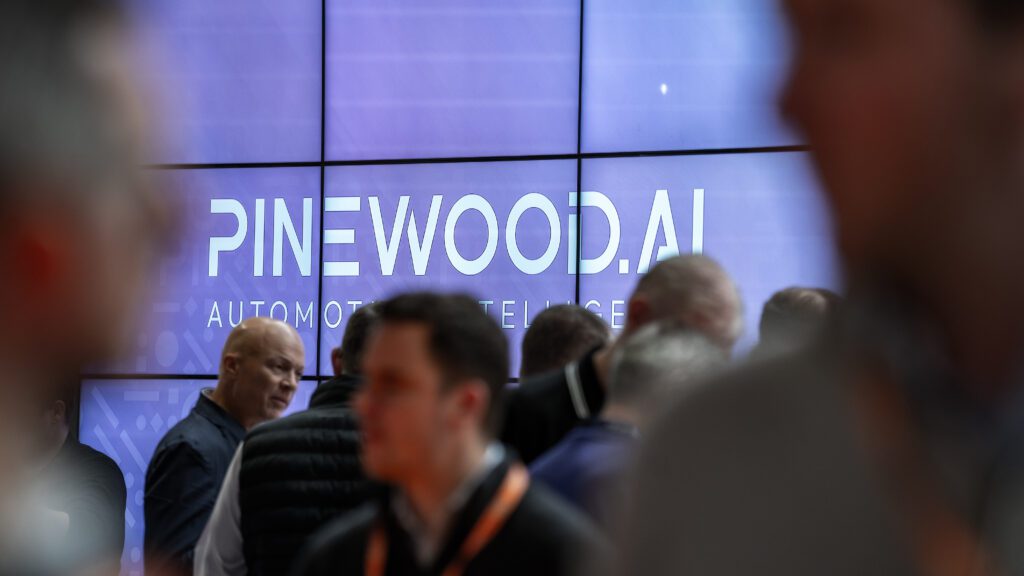 Pinewood.AI on the large screens at the AM Live 2024 stand